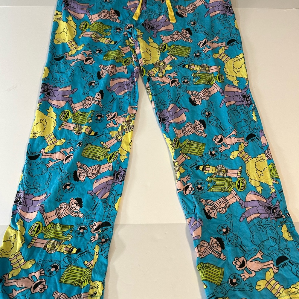 Sesame Street Blue and Yellow Cartoon Pajama‎ Pants